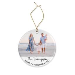 Personalised Family Photo Christmas Ornament Mdf Or Ceramic Acrylic Bauble Disc - thumbnail 3