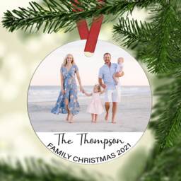 Personalised Family Photo Christmas Ornament Mdf Or Ceramic Acrylic Bauble Disc - thumbnail 2