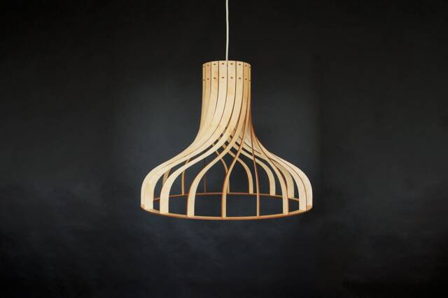 Wood Pendant Light , Modern Chandelier Lighting, Hanging Dining Lamp, Ceiling Fixture , Geometric Lamp , Contemporary Lamp, Wooden Light - image 1
