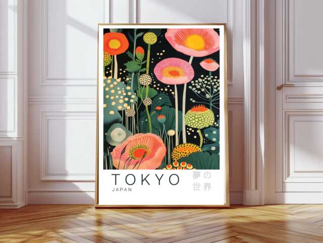 Japan Art Print, Flower Poster, Floral Wall Decor, Art, Japanese Art - image 1