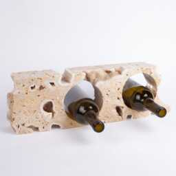 Handmade Travertine Wine Bottle Holder Beige Stone Rack - thumbnail 2
