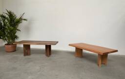 Sofa Table, Walnut Wood/Elm Wood, Made in Italy