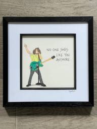 Chris Cornell Soundgarden Framed Art, Black Hole Sun Lyrics, Original Hand Drawn Artwork - thumbnail 1