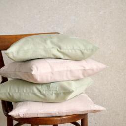 Linen Pillow Cases Set Of 2 Rose Peach Covers Blush Pink Vegan Decorative Cushions Embroidered Throw Nursery Room Decor - thumbnail 4