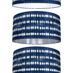 Indigo Blue Tie Dye Lampshade in Abstract Fabric With Gold Silver Or White Lining, 20cm To 40cm Diameter Handmade By Vivid Shades - thumbnail 2