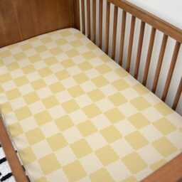 Bedding - Checkered Yellow & Light Yellow, Duvet Cover Set, Fitted Sheets, Pillow Case, Modern Colourful Kids Bedding - thumbnail 2