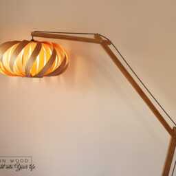 Modern Oak Wood Arch Floor Lamp, Veneer Design - thumbnail 3