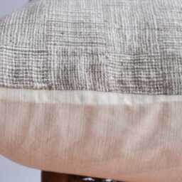 "Handwoven Hemp Pillow Cover Gray Karen Tribal Design - 26"" X 26" - thumbnail 3