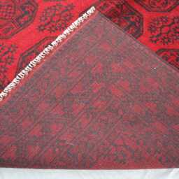 7x10 Ft New Red Akhcha Handmade Area Rug, Afghan Green High Pile Rug Turkmen Bokhara Rug Livingroom Rug, Tribal Bedroom Office - thumbnail 4