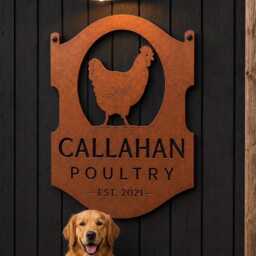 Metal Chicken Sign Personalized Farmhouse Kitchen Wall Art Custom Name Plaque Laser Cut Rooster Dad Christmas Gift Parent Rustic Home - thumbnail 2