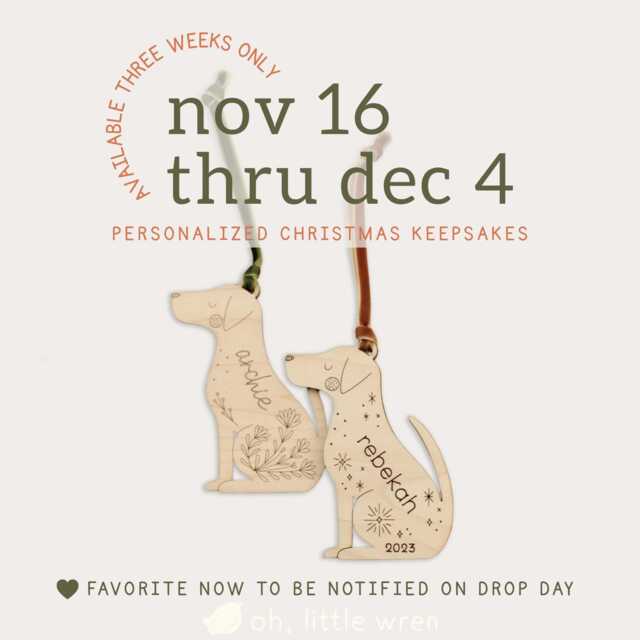 Personalized Wooden Dog Christmas Ornament Custom Name Woodland Keepsake Holiday - image 1