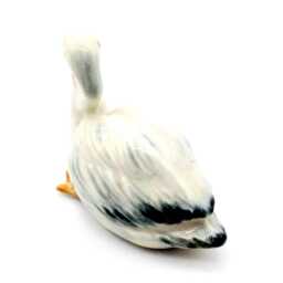 Miniature Ceramic Pelican Bird Animal Little Yellow White Figurine Tiny Statue Small Decoration Hand Painted Craft Collectible Figure Deco - thumbnail 3