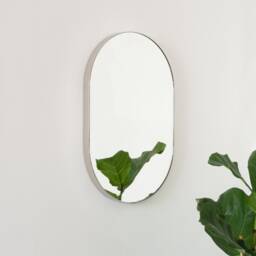 Capsula??? Capsule Shaped Modern Mirror With Nickel Plated Frame