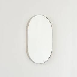 Capsula??? Capsule Shaped Modern Mirror With Nickel Plated Frame - thumbnail 2