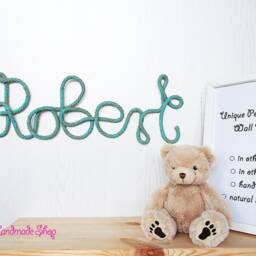 Personalized Turquoise Rope Name Sign Nursery Wall Decor - thumbnail 2
