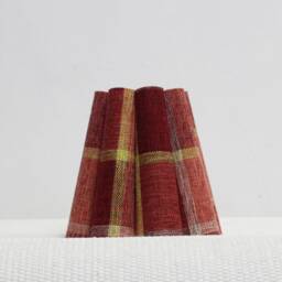 Handmade Scalloped Lampshade Mini Red Plaid Fabric, Pleated Shade-106# - thumbnail 3