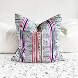 Vintage Hmong Pillow Cover Boho Folk Art Throw - 20x20 - thumbnail 1