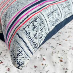 Vintage Hmong Pillow Cover Boho Folk Art Throw - 20x20 - thumbnail 3