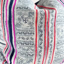 Vintage Hmong Pillow Cover Boho Folk Art Throw - 20x20 - thumbnail 4