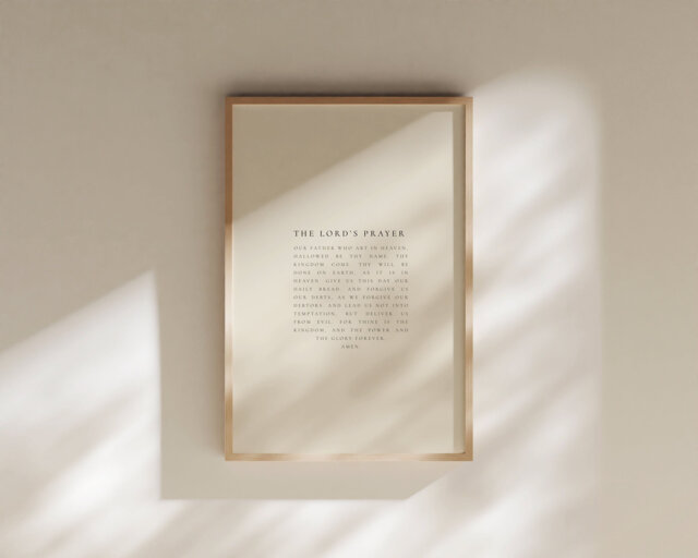 The Lord's Prayer Poster, Printed & Shipped, Minimal Bible Verse Prints , Christian Home Decor, Typography Scripture Poster, Faith Poster - image 1