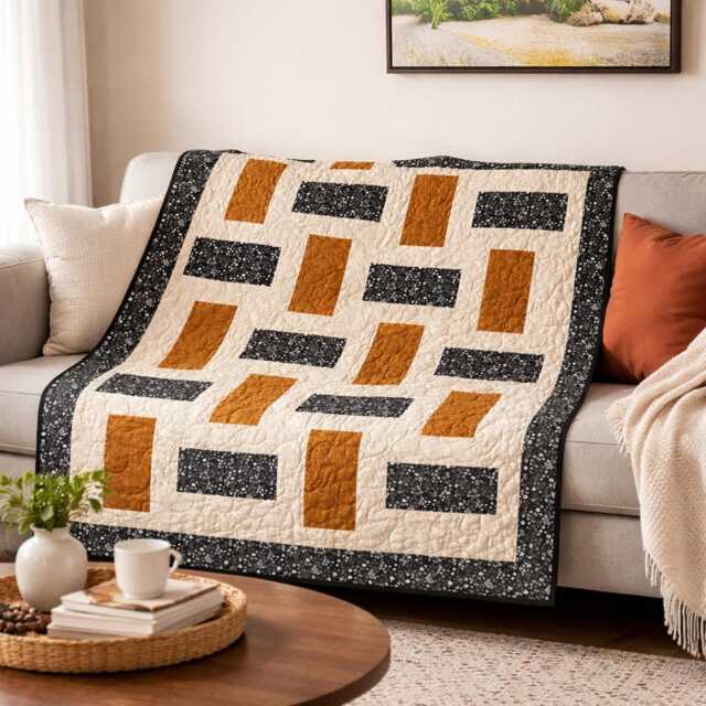 Modern Minimalist Throw Quilt Pattern - Beginner Friendly - PDF Pattern, 58x70In - image 1