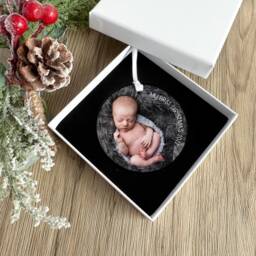 First Christmas Photo Ceramic Ornament, Bauble, 1St Christmas, Stocking Filler, Decoration, Personalised Gift