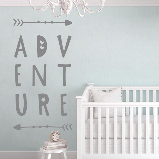 Nursery Wall Decal Adventure Awaits, Baby Room Decor - image 1