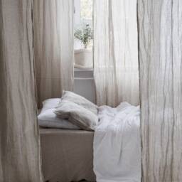 Sheer Scrunched Linen Curtain Panel, Soft Muslin Curtain, Airy Voile, Transparent Drop, Delicate Window Drapery - thumbnail 2