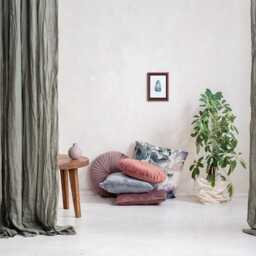 Sheer Scrunched Linen Curtain Panel, Soft Muslin Curtain, Airy Voile, Transparent Drop, Delicate Window Drapery - thumbnail 4
