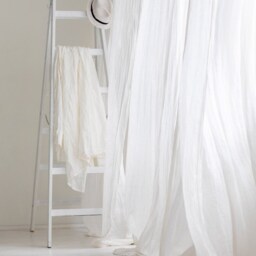Sheer Scrunched Linen Curtain Panel, Soft Muslin Curtain, Airy Voile, Transparent Drop, Delicate Window Drapery - thumbnail 3
