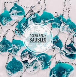 Cute Beach Bauble, Coastal Christmas Tree Decorations, Ornaments, Coastal, Resin Art, Car Accessory, Sea Bauble