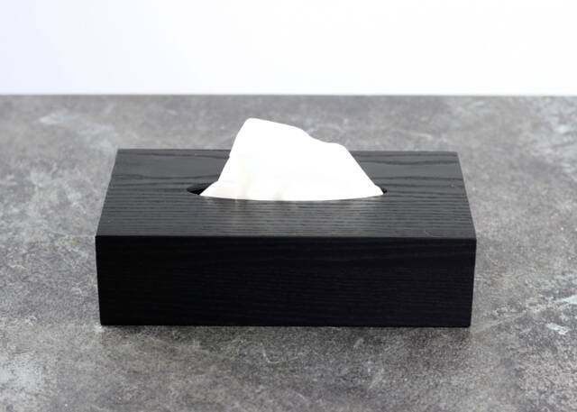 Tissue Box Cover. Black Wooden Napkin Holder - image 1