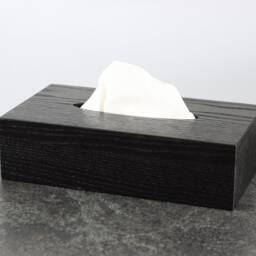 Tissue Box Cover. Black Wooden Napkin Holder - thumbnail 2
