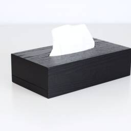 Tissue Box Cover. Black Wooden Napkin Holder - thumbnail 3