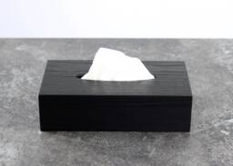 Tissue Box Cover. Black Wooden Napkin Holder - thumbnail 1