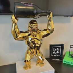 Gorilla Chrome Pop Art Champagne Exclusive Sculpture Statue