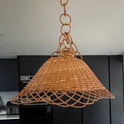 Wicker Lampshade, Pendant Light, Lamp Fixture, Rattan Pendant, Wicker Hanging Light, Chandelier - thumbnail 2