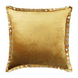 "Decorative Gold Cushion Pillow 16""x16" - thumbnail 1
