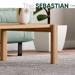Handcrafted Solid Oak Coffee Table Mid-Century Modern Design - thumbnail 2