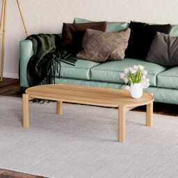 Handcrafted Solid Oak Coffee Table Mid-Century Modern Design - thumbnail 3