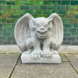 Stone Gargoyle Statue Concrete Guardian Figurine Gothic Monster Sculpture Outdoor Garden Ornament Cement Art Gift - thumbnail 1