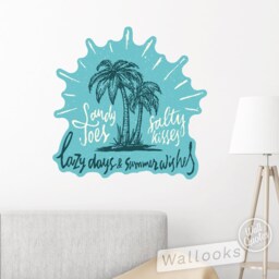 Salty Toes & Kisses Wall Quote, Inspirational Message, Words, Self Adhesive Sticker, Peel Stick Decal - thumbnail 3