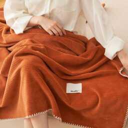 Waffle Weave Soft Cotton Throw Blanket, Lightweight Cozy Knit Breathable Sofa Minimalist Bed Throw, Modern Home Decor Gift - thumbnail 4