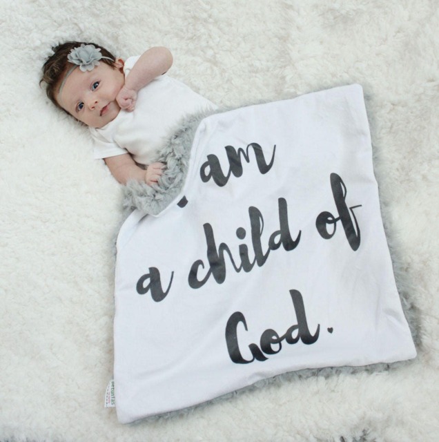 Custom Baby Blanket I Am A Child Of God Faux Fur Minky Lovey Baby Gift Cloud Blanket Llama Newborn Plush Photo Prop - image 1