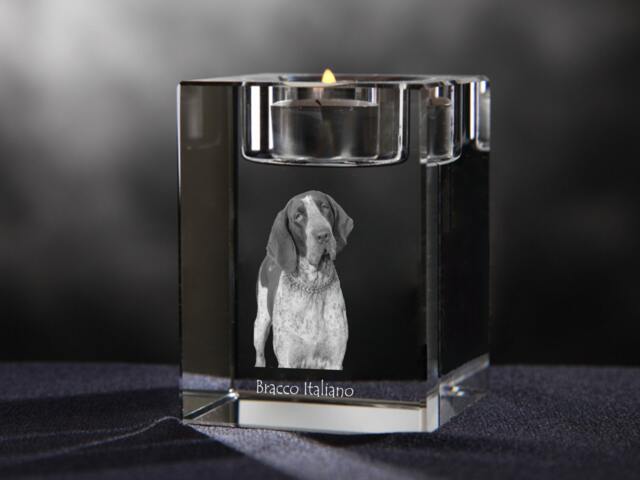 Bracco Italiano - Crystal Candlestick With Dog, Souvenir, Decoration, Limited Edition, Collection - image 1