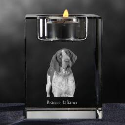 Bracco Italiano - Crystal Candlestick With Dog, Souvenir, Decoration, Limited Edition, Collection - thumbnail 3