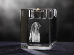 Bracco Italiano - Crystal Candlestick With Dog, Souvenir, Decoration, Limited Edition, Collection - thumbnail 1