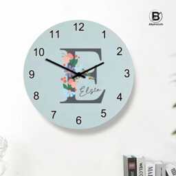 Personalised Wall Clocks For Kids, Custom Floral Initial With Name Girls Bedroom Clock, Nursery D??cor Clocks, Christmas Gift Kids - thumbnail 3