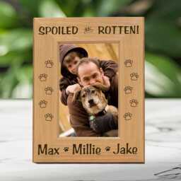 Custom Dog Name Frame, Personalized Pet Lover Gift, Engraved Wooden Photo Display - thumbnail 3