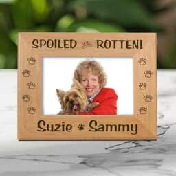 Custom Spoiled Rotten Dog Frame Engraved Wood Photo Display Personalized Pet Name Picture Funny Lover Present - thumbnail 2
